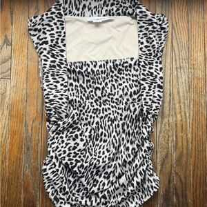 Good American Black and White Animal Print Top